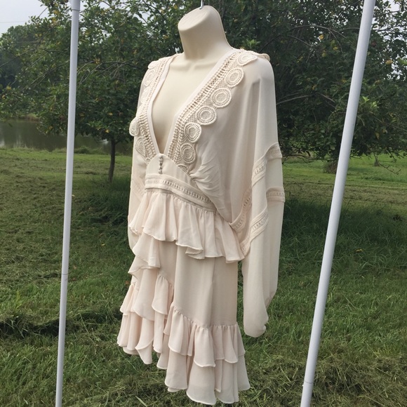 NWT Shona Joy Rafaella Plunge Frill Mini Dress - Picture 2 of 16